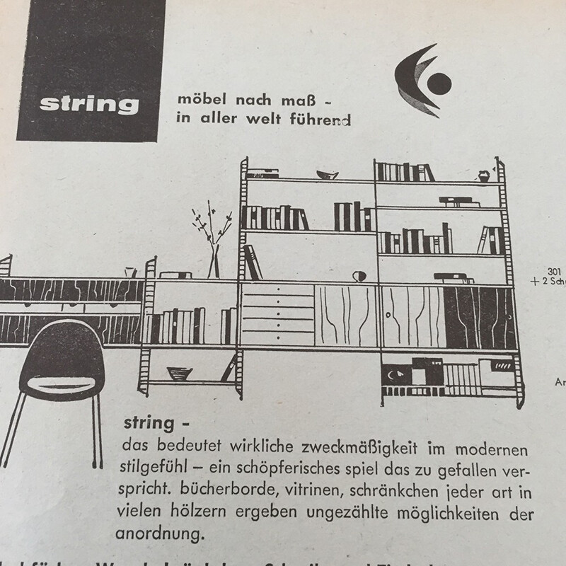 Scandinavian String Design sideboard, Nisse STRINNING - 1960s