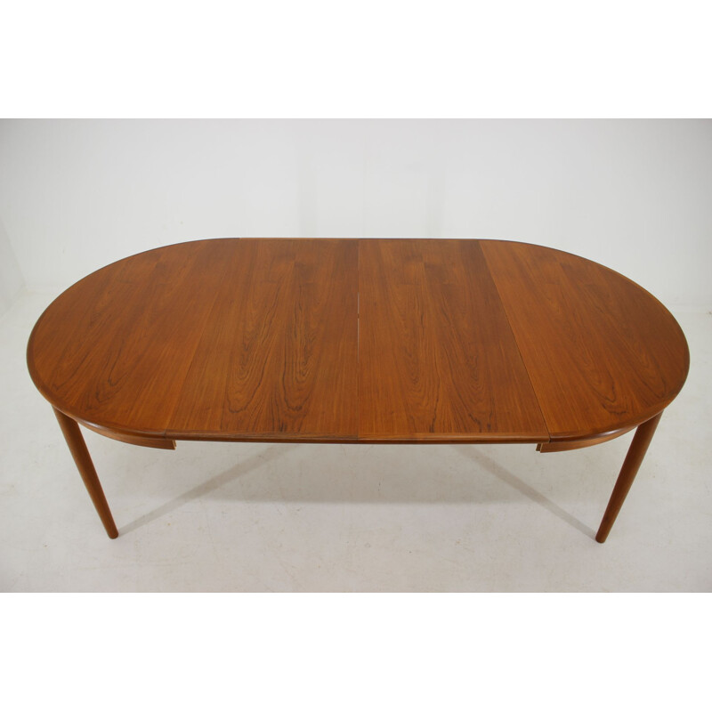 Table ronde extensible vintage en teck danoise 1960