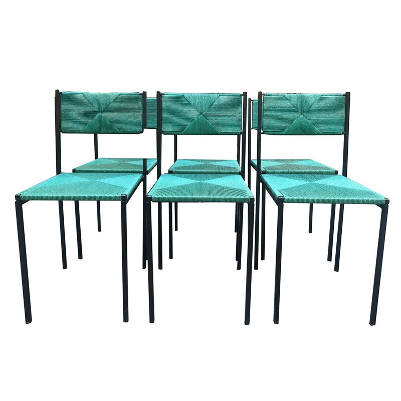 Set of 6 vintage chairs Giandomenico Belotti 1960