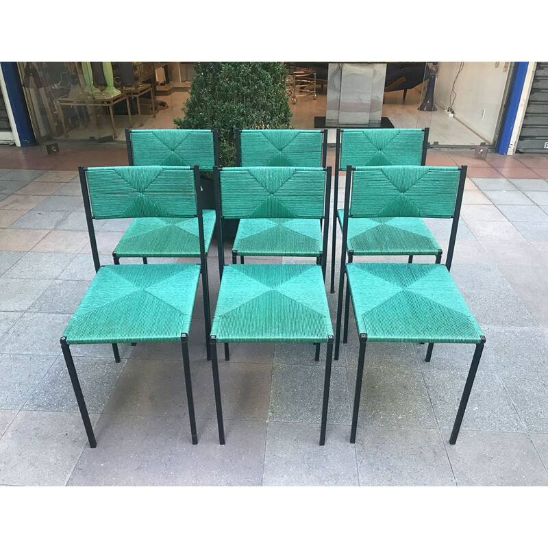 Set of 6 vintage chairs Giandomenico Belotti 1960