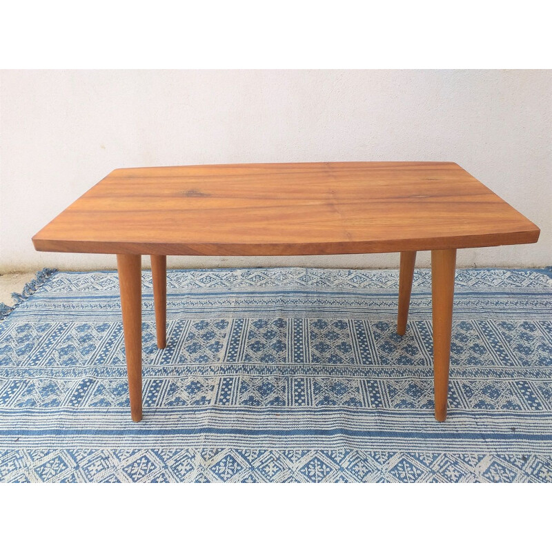 Vintage Scandinavian beech coffee table 1950