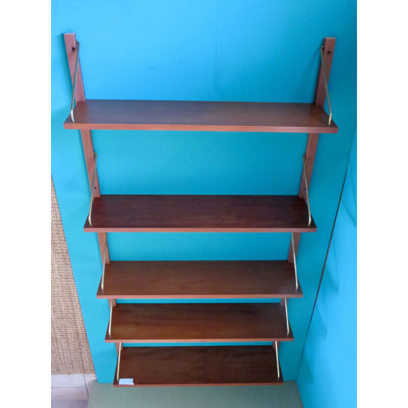 Vintage bookcase with modular shelves by Poul Cadovious Denmark 1960