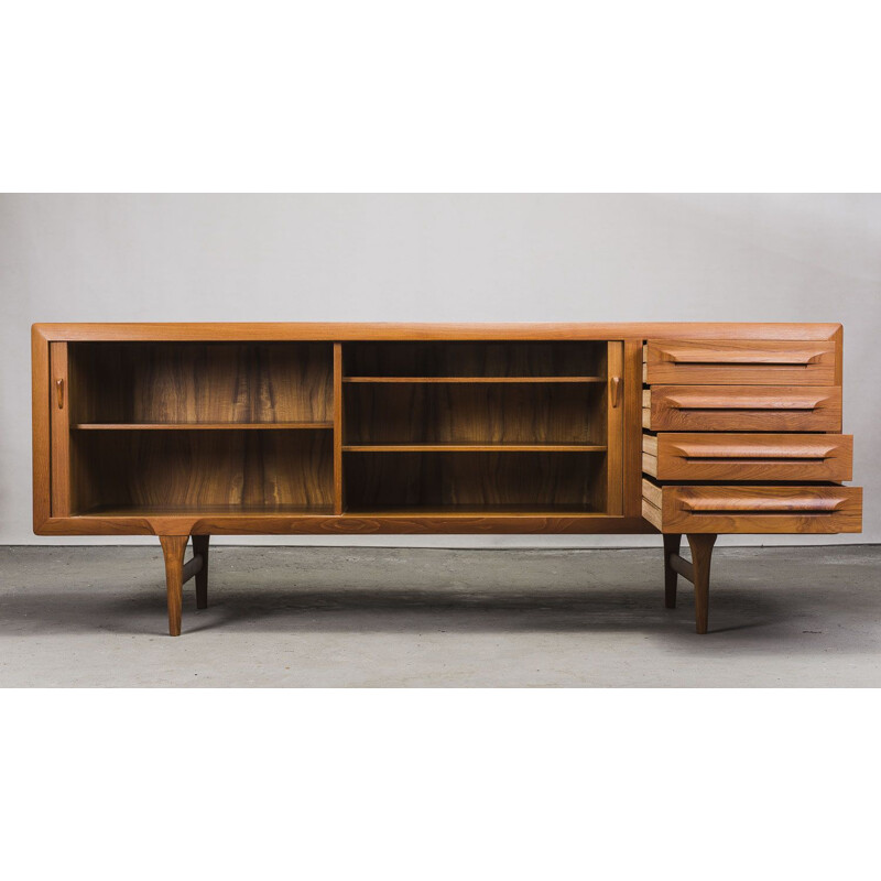 Vintage enfilade in teak door Ib Kofod-Larsen voor Faarup Mabelfabrik, 1960