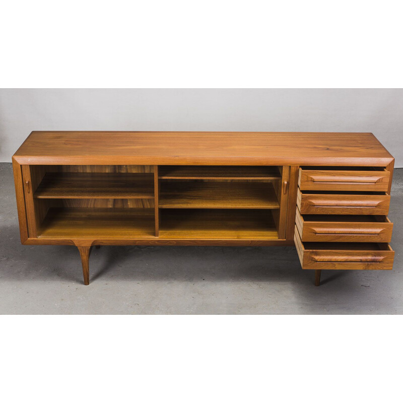 Vintage enfilade in teak door Ib Kofod-Larsen voor Faarup Mabelfabrik, 1960