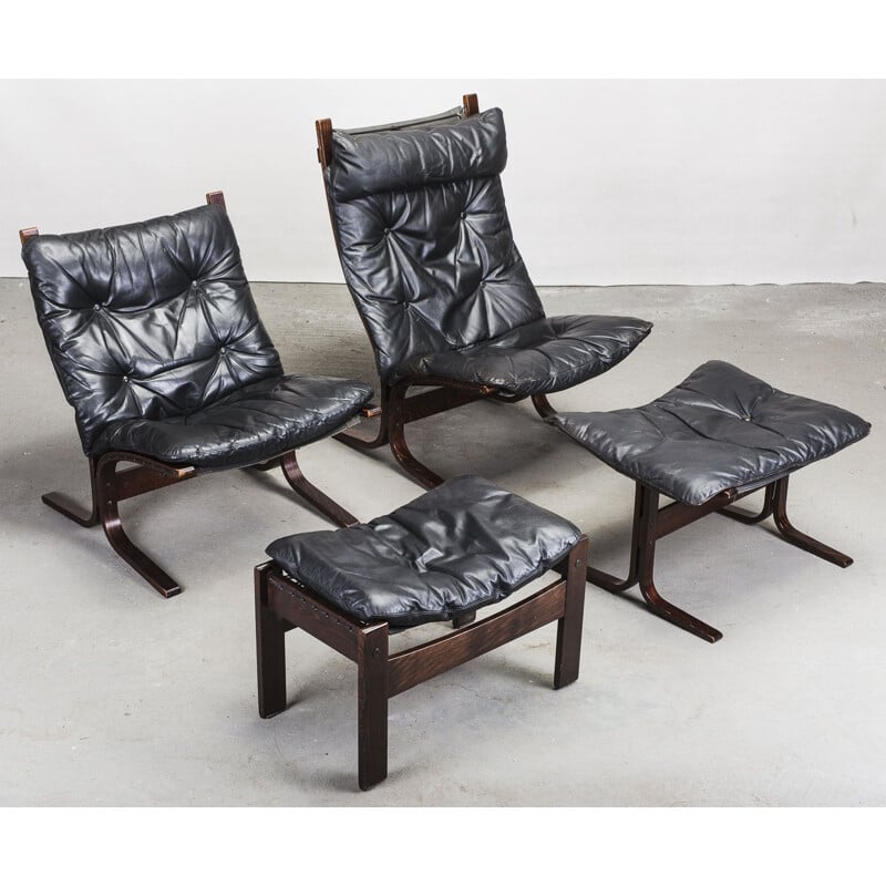 Vintage lounge chair and ottoman by Ingmar Relling for Westnofa, 1960