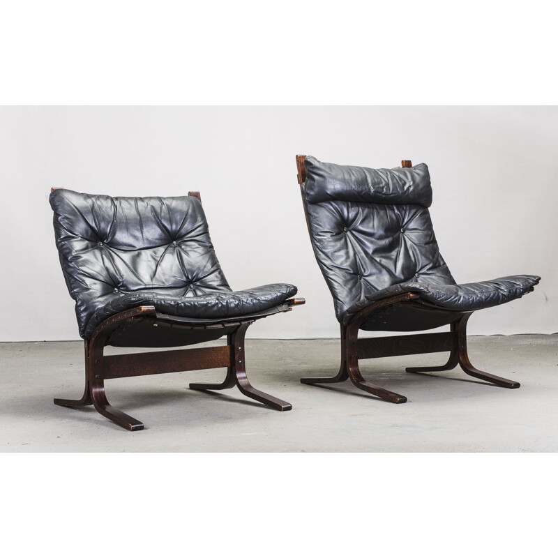 Vintage lounge chair and ottoman by Ingmar Relling for Westnofa, 1960