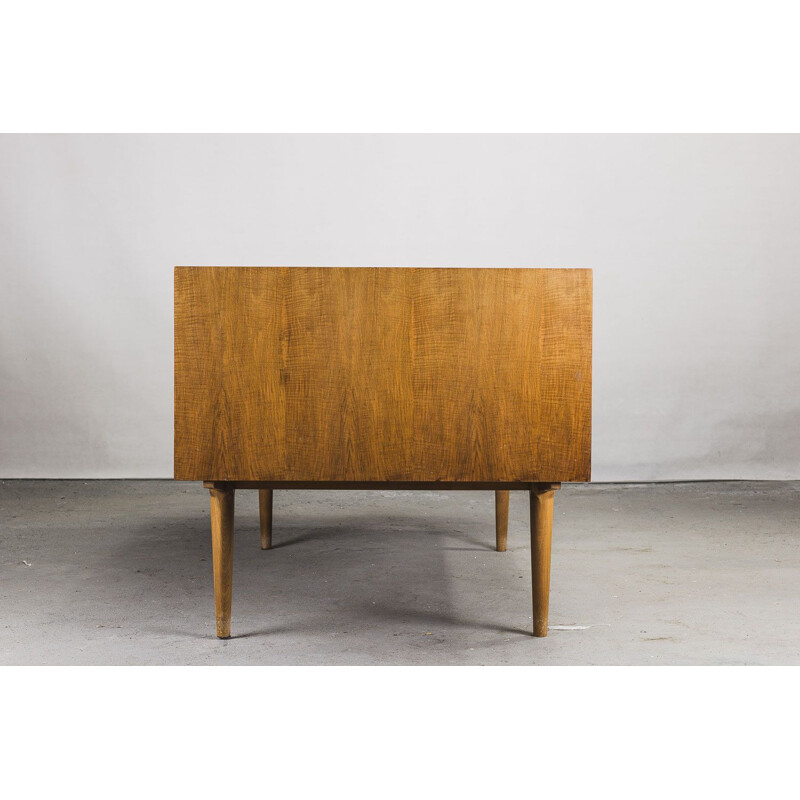 Vintage large walnut desk by Lothar Wegner for FW Möbel, 1970