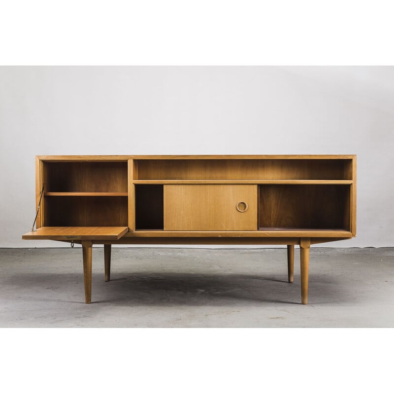 Vintage large walnut desk by Lothar Wegner for FW Möbel, 1970