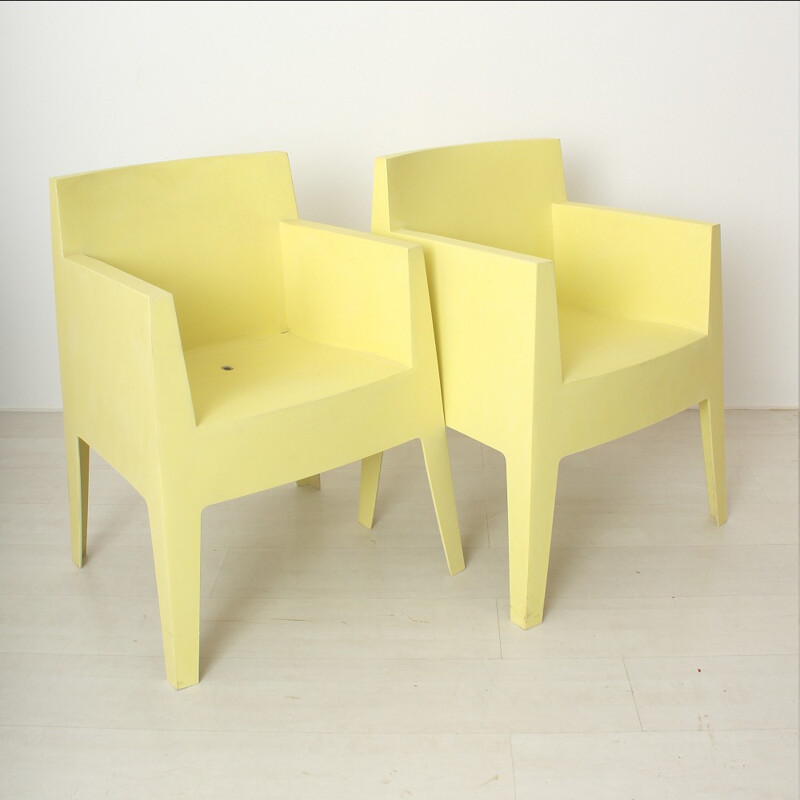 Pair of yellow outdoor plastic chairs, Phillippe STARCK - 1960s