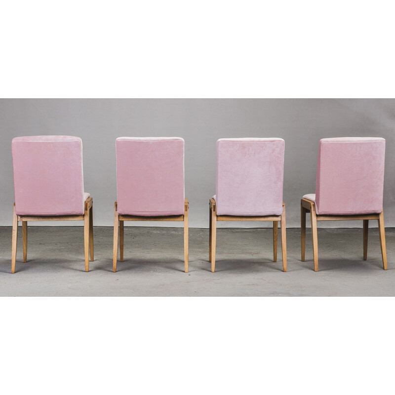 Set of 4 vintage Aga dining chairs by Józef Chierowski 1970