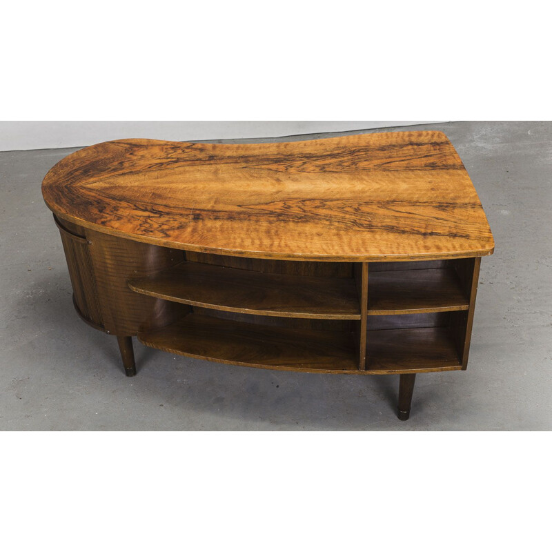 Vintage walnut model 54 Desk by Kai Kristiansen for FM Møbler, 1950