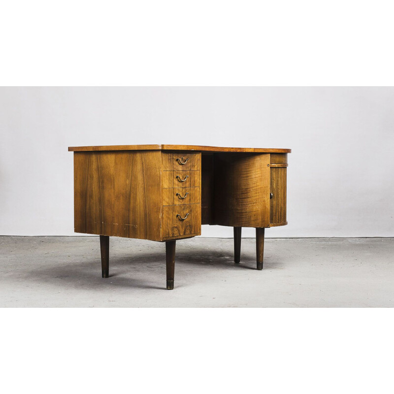 Vintage walnut model 54 Desk by Kai Kristiansen for FM Møbler, 1950