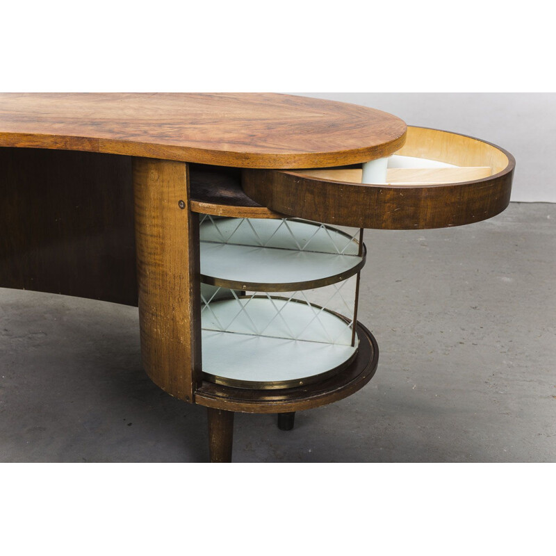 Vintage walnut model 54 Desk by Kai Kristiansen for FM Møbler, 1950