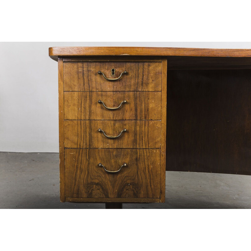 Vintage walnut model 54 Desk by Kai Kristiansen for FM Møbler, 1950