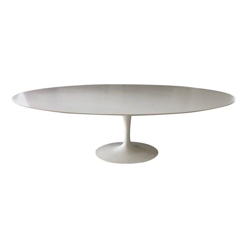 Vintage white laminate dining table by Eero Saarinen for Knoll