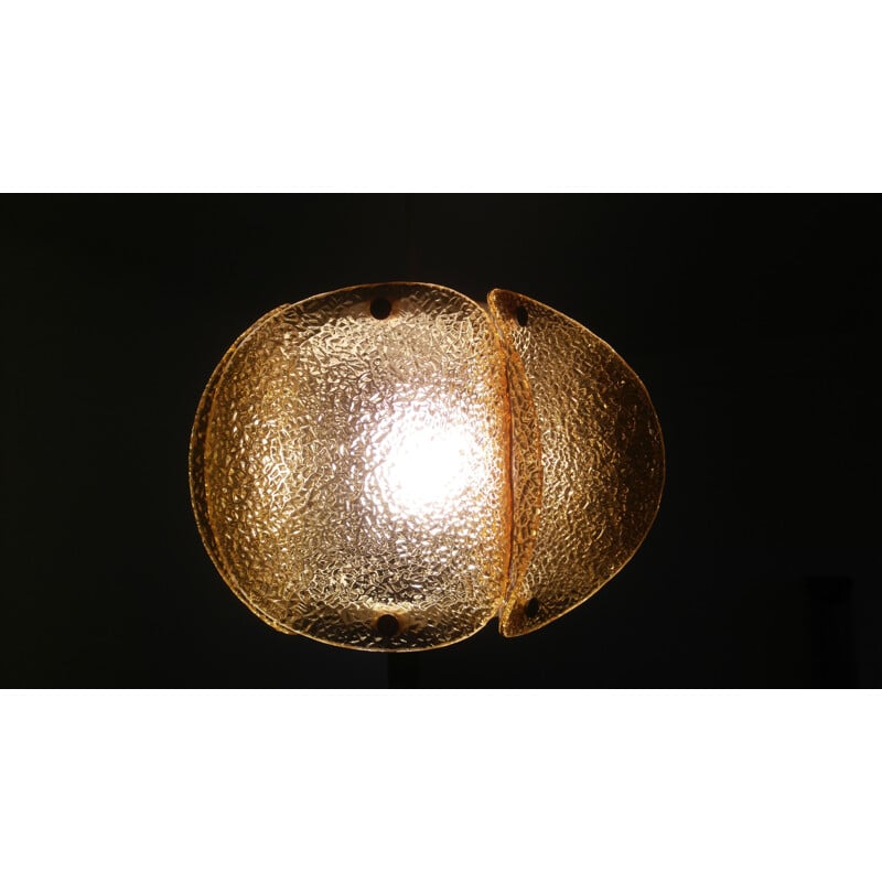 Vintage design glass hanging lamp, Germany, 1970s