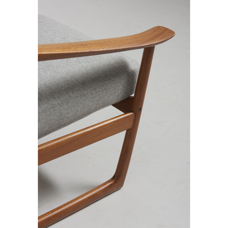 Paire de chaises lounge vintage grises modèle FD 130 par Peter Hvidt & Orla Molgaard-Nielsen 