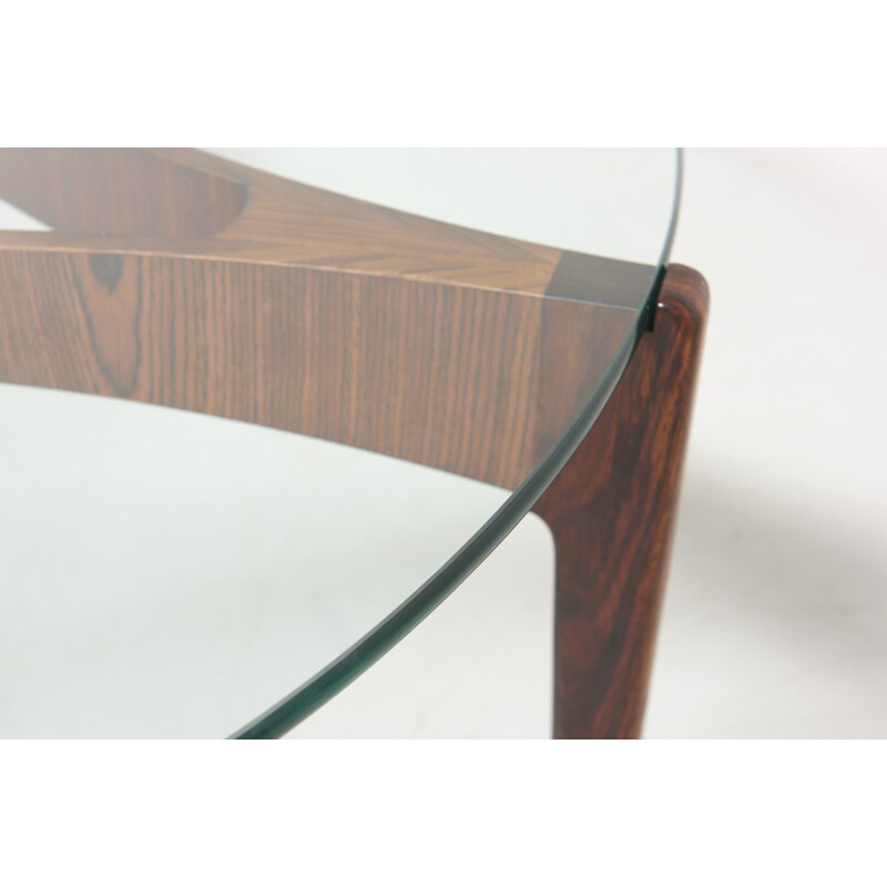 Vintage 3 legged coffee table in rosewood by Sven Ellekaer Christian Linneberg
