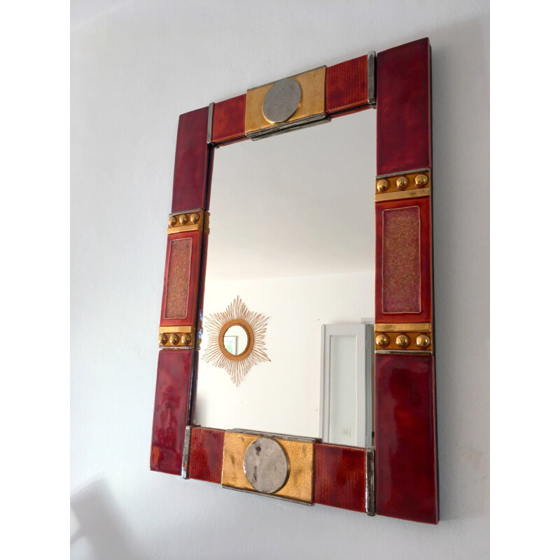 Vintage ceramic mirror 1980