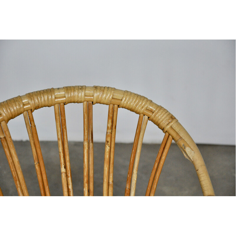 Vintage rattan chair for children 1960s 