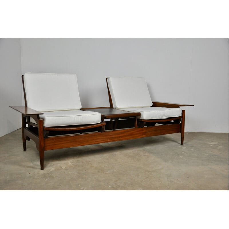 Vintage modular bench, Italy, 1950s