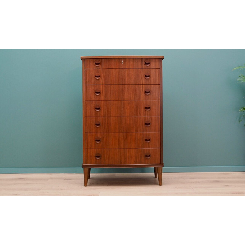 Vintage teak chest of drawers, Denmark, 1960-70s