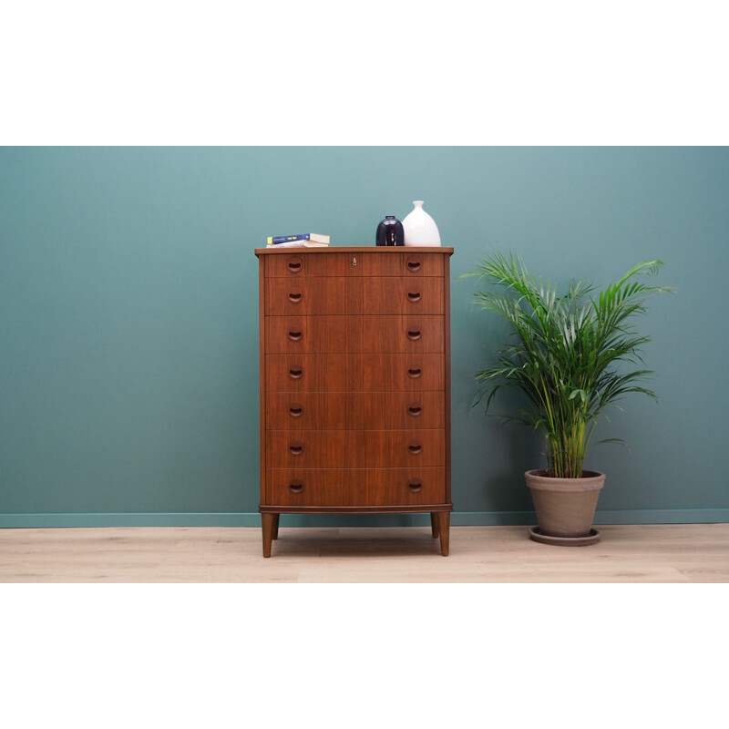 Vintage teak chest of drawers, Denmark, 1960-70s