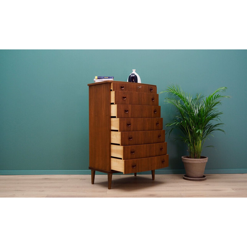 Vintage teak chest of drawers, Denmark, 1960-70s