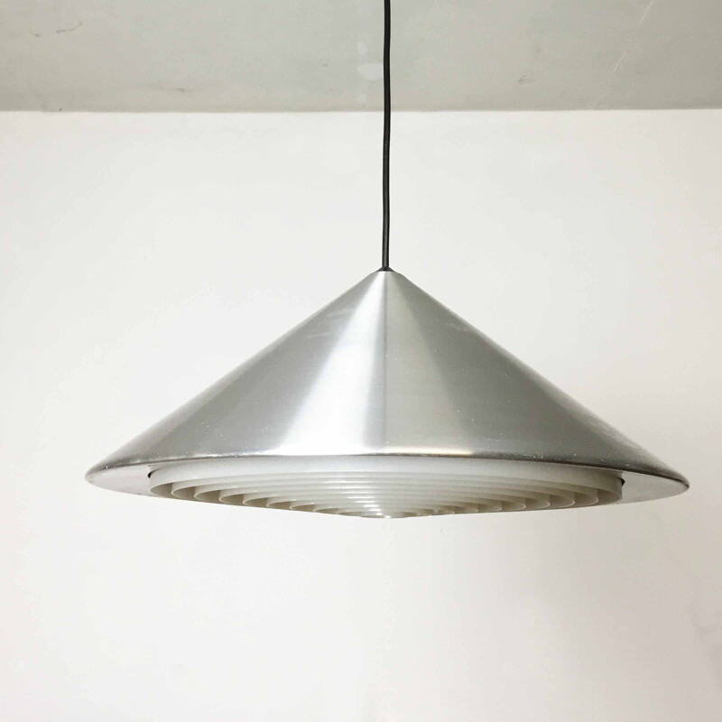 Vintage metal pendant lamp by Jo Hammerborg for Fog and Morup, Denmark 1960