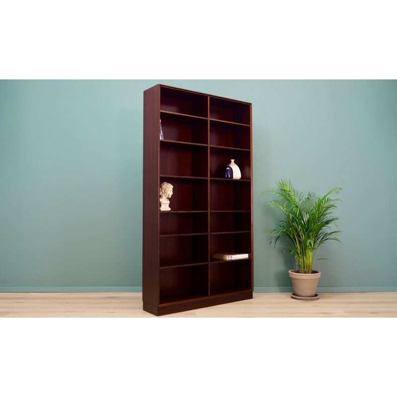 Vintage mahogany bookcase, Denmark, 1960-70s