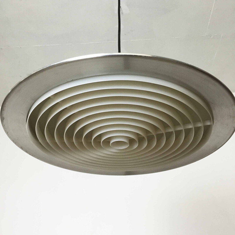 Vintage metal pendant lamp by Jo Hammerborg for Fog and Morup, Denmark 1960