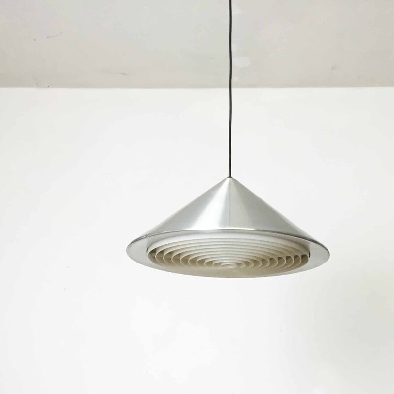 Vintage metal pendant lamp by Jo Hammerborg for Fog and Morup, Denmark 1960