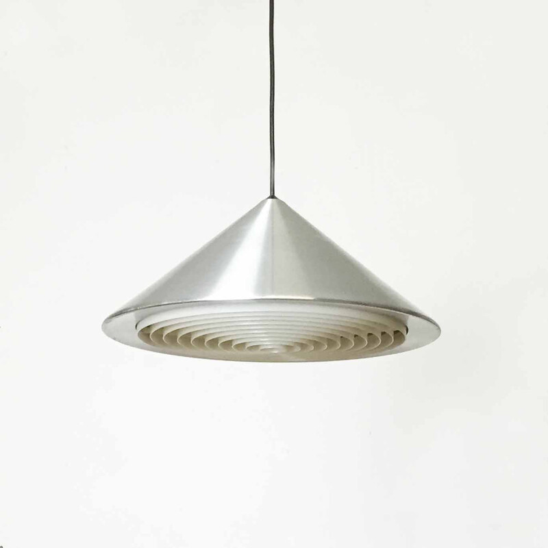 Vintage metal pendant lamp by Jo Hammerborg for Fog and Morup, Denmark 1960