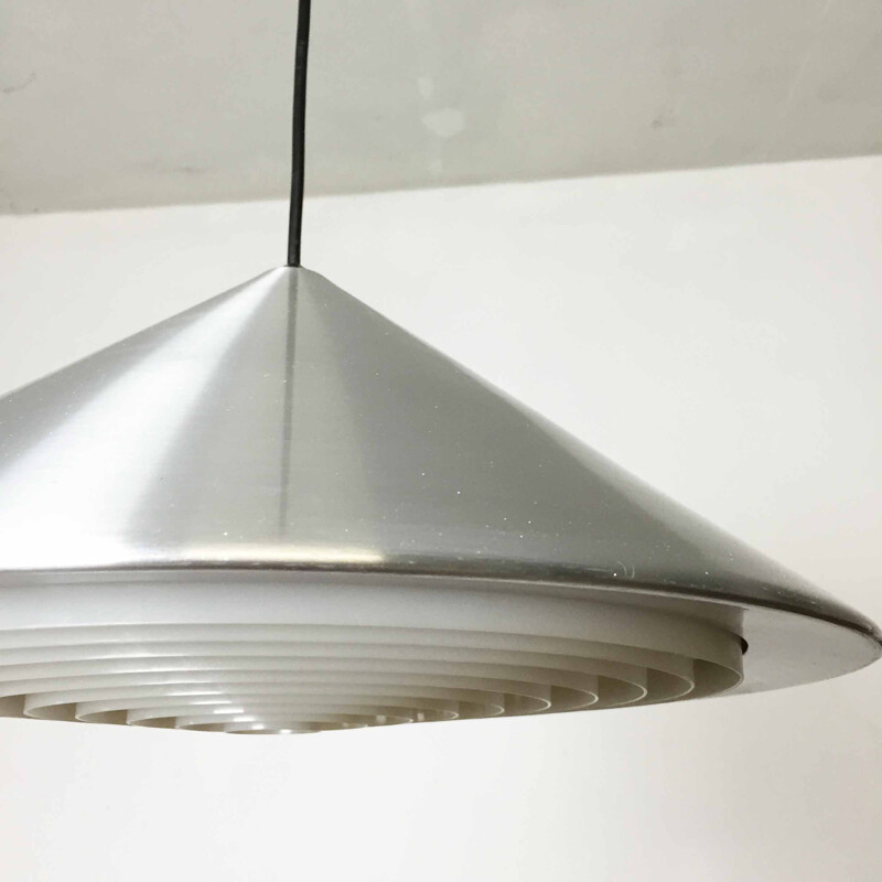 Vintage metal pendant lamp by Jo Hammerborg for Fog and Morup, Denmark 1960