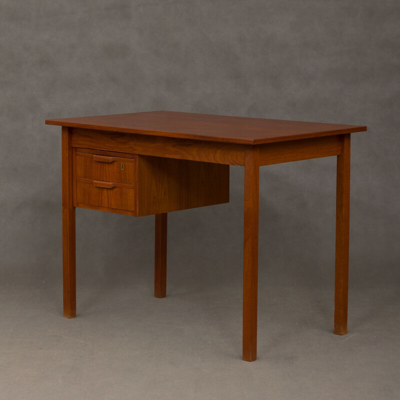 Vintage mahogany and teak desk, 1960s