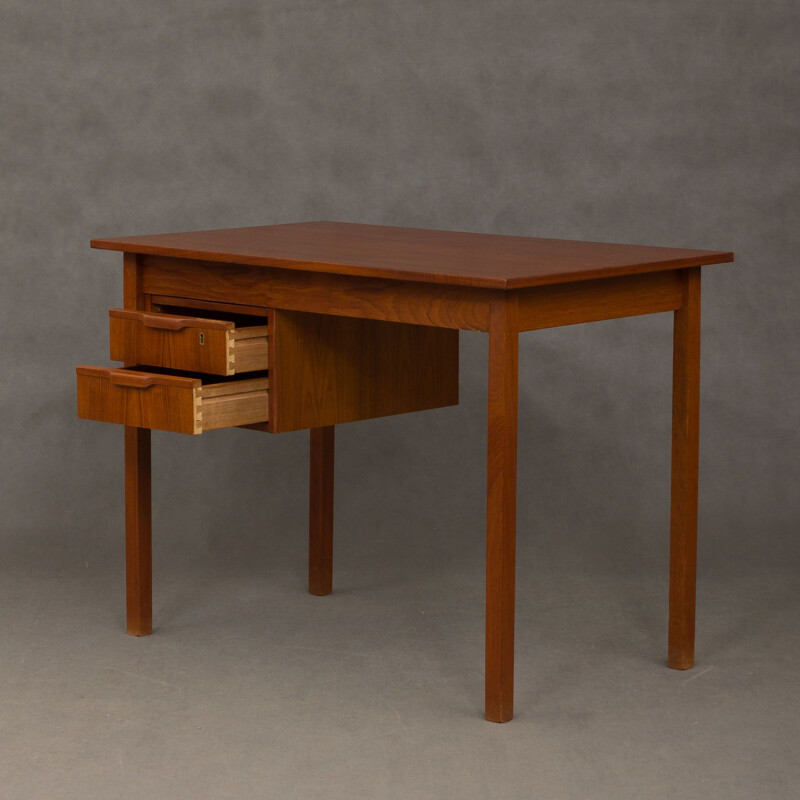 Vintage mahogany and teak desk, 1960s