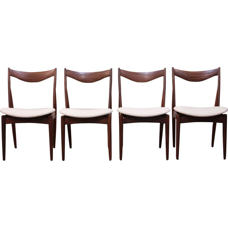 Set of 4 vintage scandinavian chairs by Kurt Ostervig for Bramin, 1960s