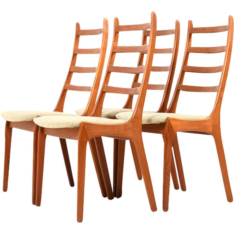 Ensemble de 6 chaises à repas vintage en teck par Kai Kristiansen
