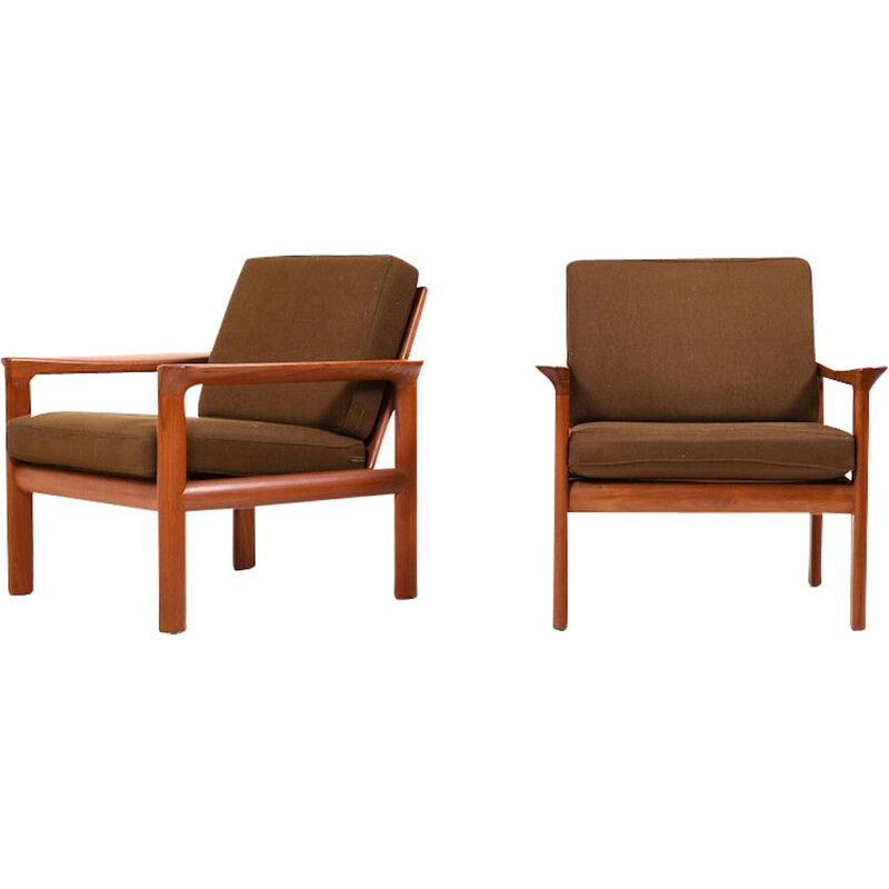 Set of 2 vintage teak armchairs by Sven Ellekær for Komfort, 1970s