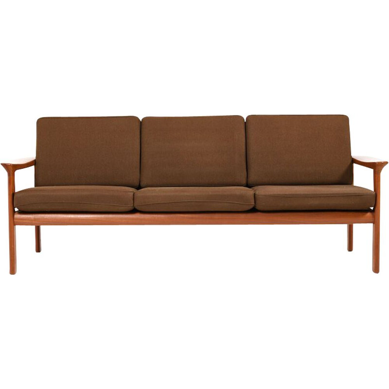 Vintage 3-seater sofa in teak by Sven Ellekær for Komfort, 1970s