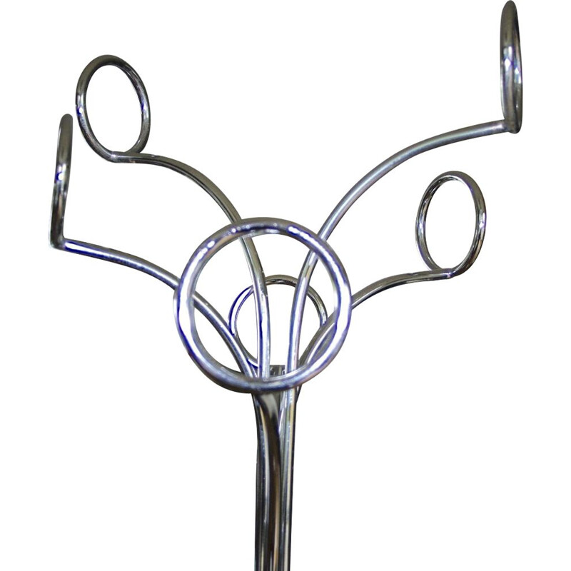 Vintage coat hanger in lacquered steel by Fase, 1970s