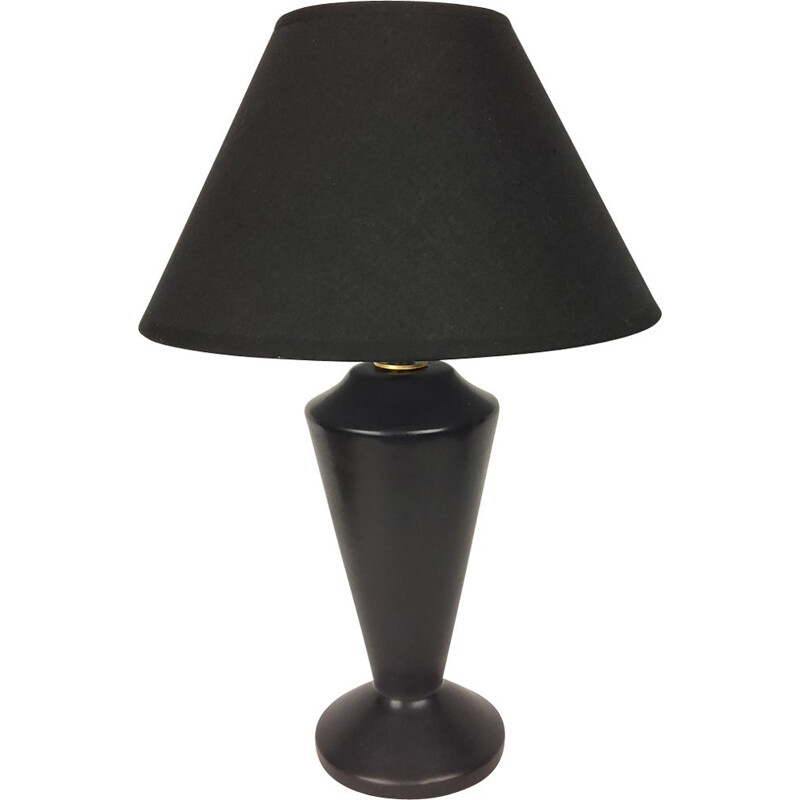 Vintage-Lampe aus schwarzer Keramik, 1950