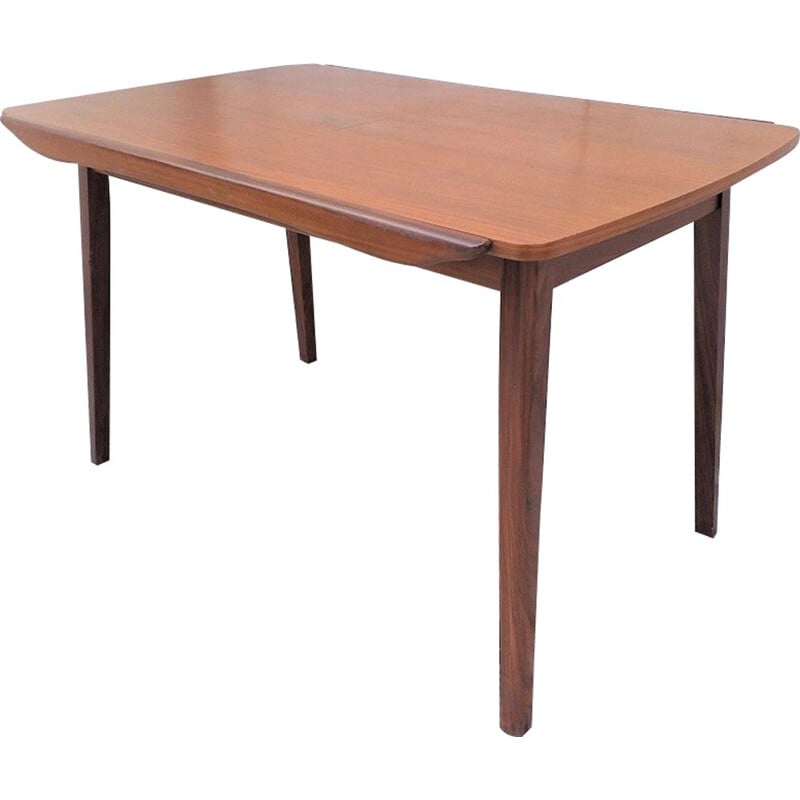 Vintage teak dining table by Louis Van Teeffelen, Wébé publisher, 1960