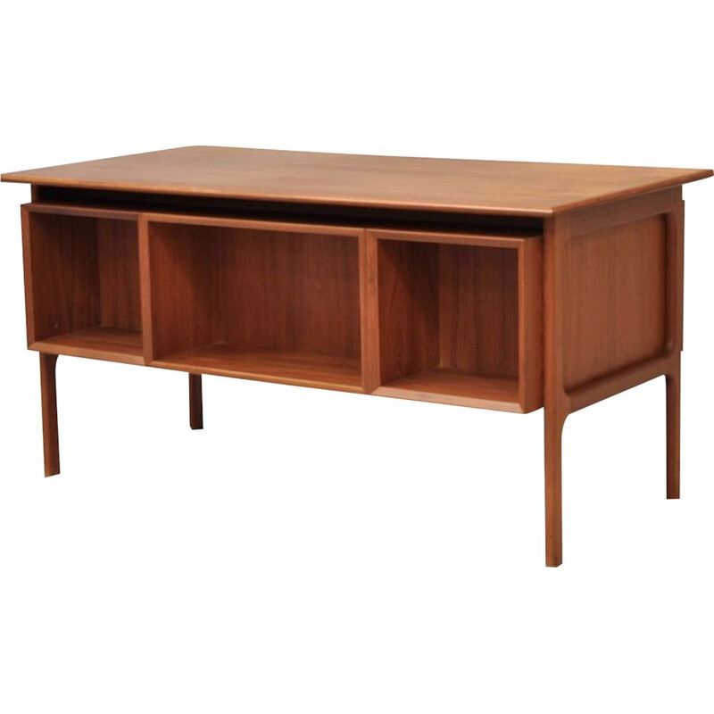 Vintage double-sided teak desk by Arne Vodder for Sibast, 1960s