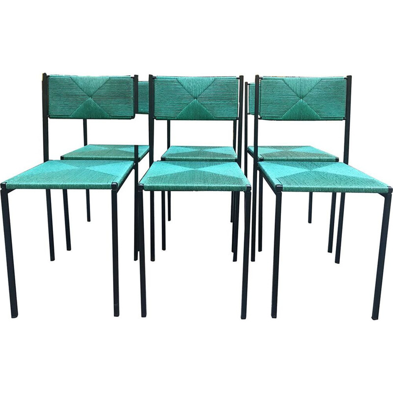 Set of 6 vintage chairs Giandomenico Belotti 1960