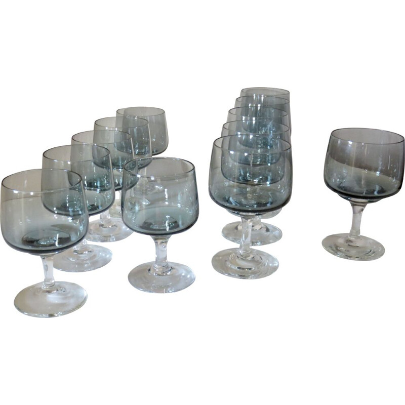 Set de 6 verres à vin vintage en crystal de Per Lutken pour Holmegaard. Danemark 1960