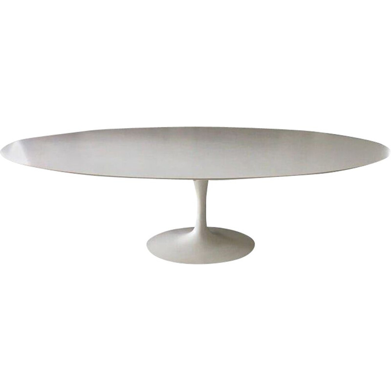 Table à repas vintage en stratifié blanc par Eero Saarinen pour Knoll
