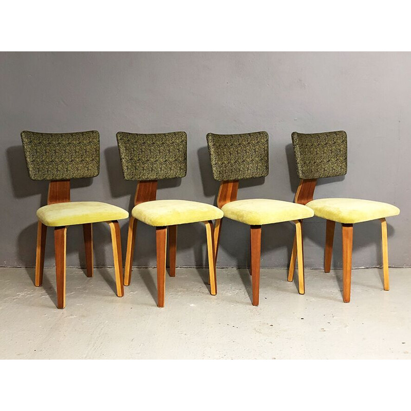 Set of 4 vintage dining chairs by Cor Alons & J.C. Jansen for Den Boer Gouda