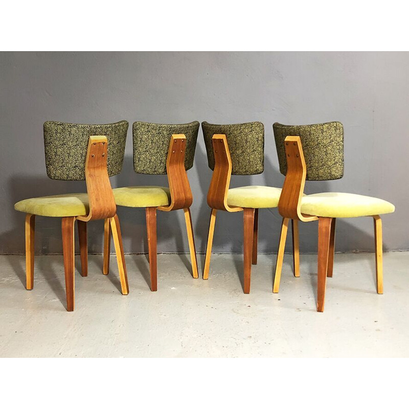 Set of 4 vintage dining chairs by Cor Alons & J.C. Jansen for Den Boer Gouda