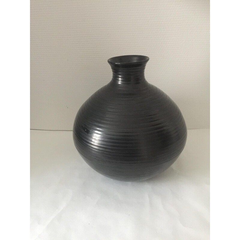 Vintage ceramic vase from Accolay, 1960s